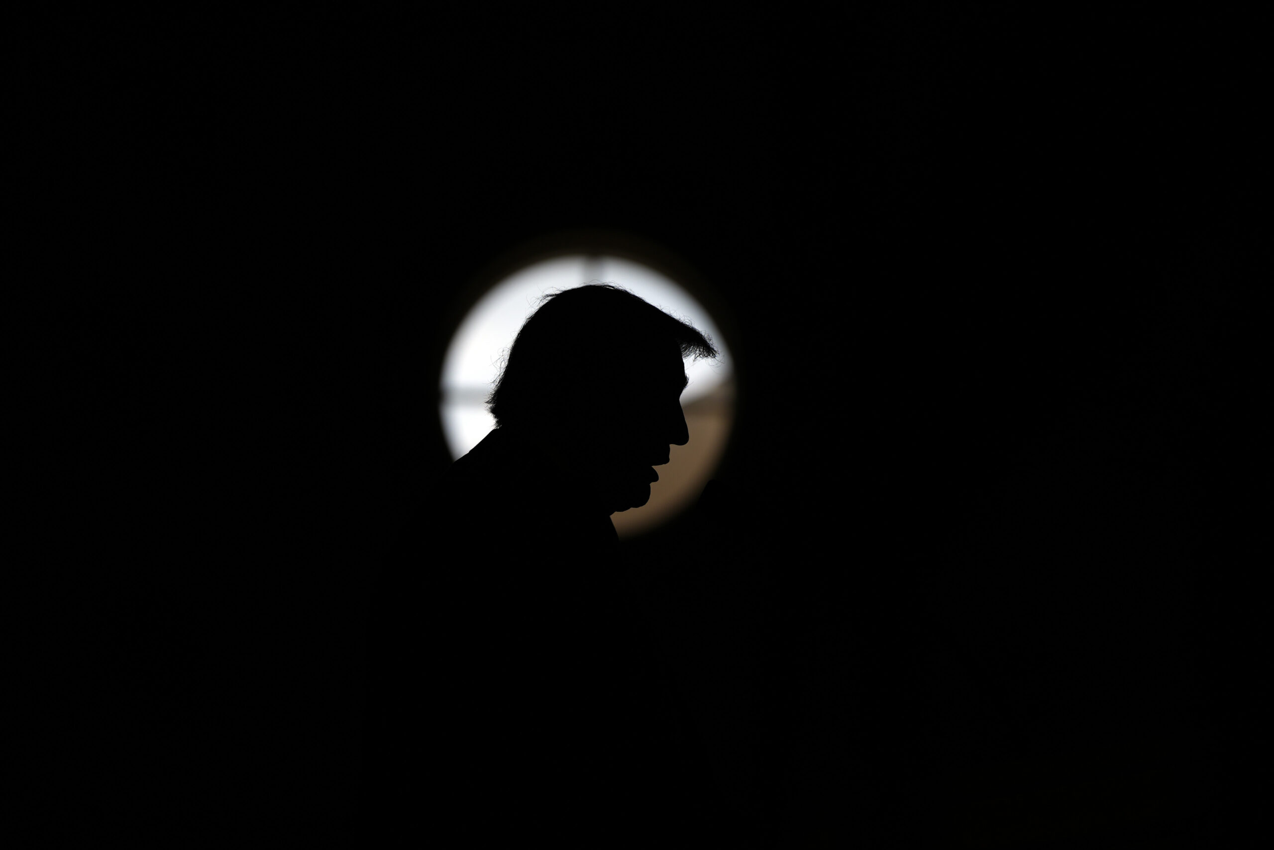 Republican presidential nominee former President Donald Trump speaks during a news conference at hi...