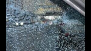 Photo: An up close photo of the damage caused in the I-5 shooting.