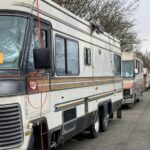 Image: An RV belonging to a homeless person can be seen on a street in Seattle in January 2025. 