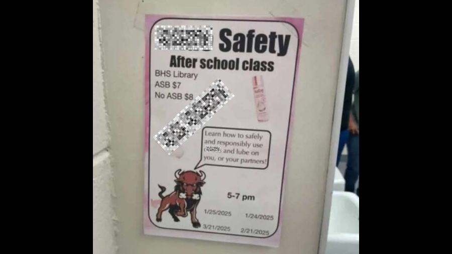 Photo: A safe sex toys flyer posted at a local high school as a prank....