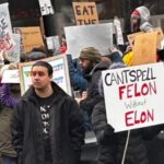 Around a thousand federal workers protest outside the federal building in downtown Seattle in a "Rally to Save Our Civil Services" on Feb. 17, 2025. (Photo: James Lynch, KIRO Newsradio)