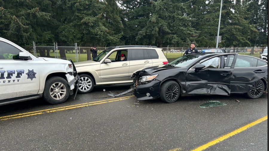 Four Pierce County deputies were hurt in this multi-car crash on Pacific Avenue Saturday afternoon....