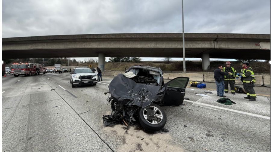 The suspected driver believed to have caused this SUV to plunge off the SR 599 overpass Friday chos...