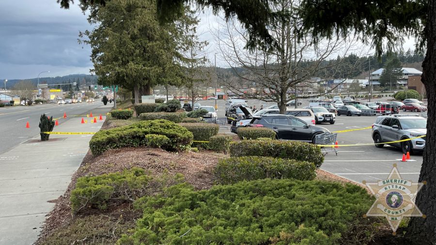 Police arrested two teenagers after they allegedly targeted a father and son with gunfire just outs...