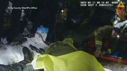 King County rescue crews save driver trapped in a 60-foot embankment