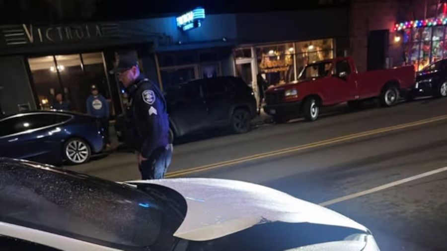 Tesla is targeted on Capital Hill. (Photo by Steven Severin/KIRO 7 News)...