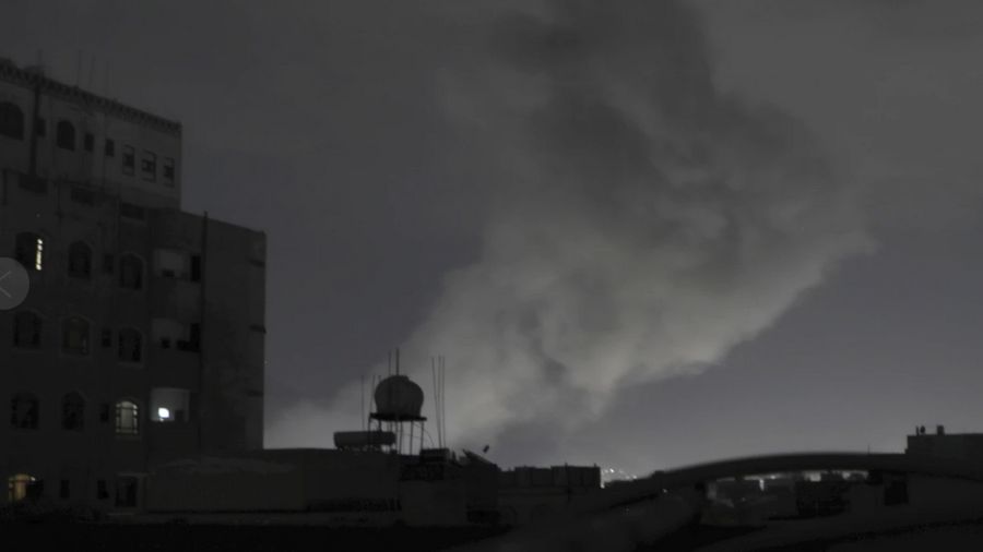 Smoke rises from a location reportedly struck by U.S. airstrikes in Sanaa, Yemen. (AP Photo/Osamah ...
