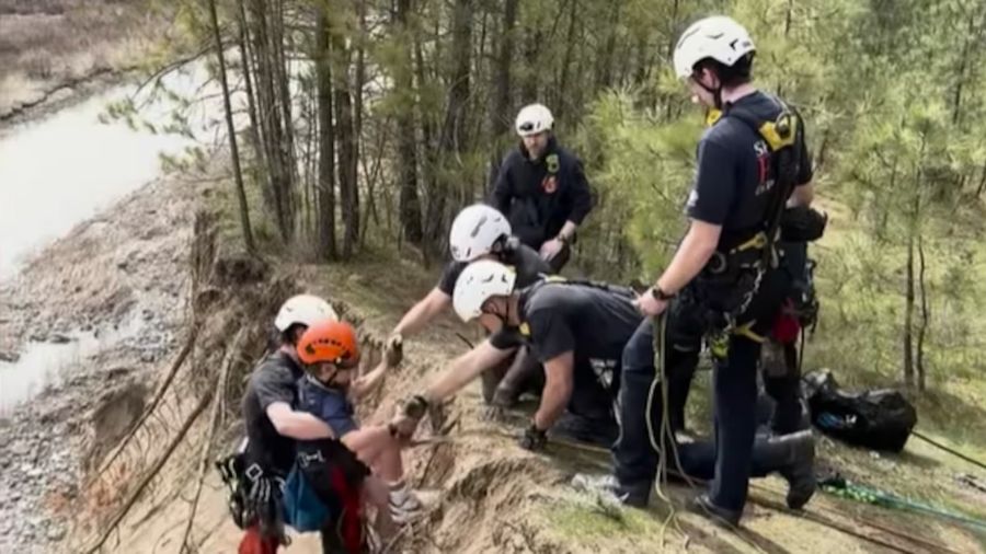 kids rescued embankment...