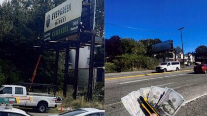 Prosecutors: Pot shop paid man to vandalize rival’s billboard