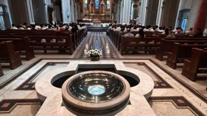 'I am blessed': Local Catholics celebrate first American pope at St. James Cathedral