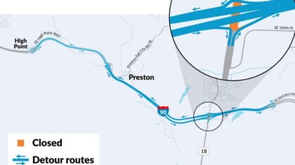 SR 18 under I-90 closes for 5 days: Major detours start Thursday