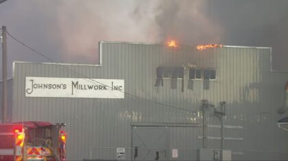 Firefighter injured, roof collapses as Tacoma mill continues to burn Monday