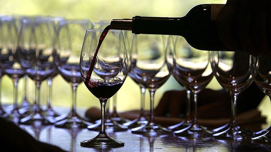 pouring wine - university village...
