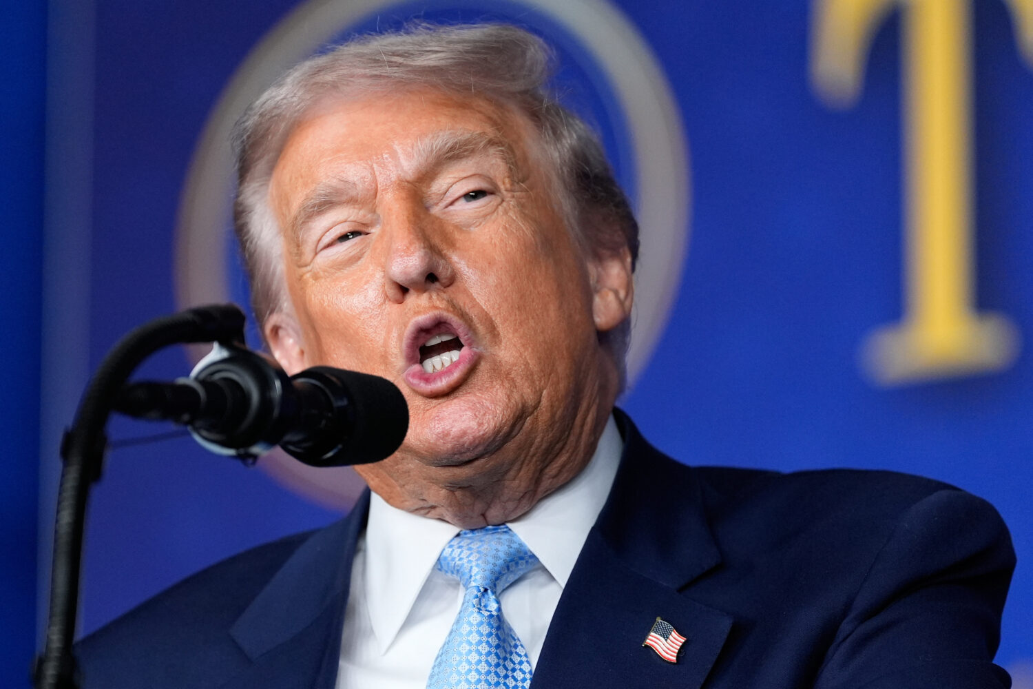 President Donald Trump speaks at the McDonald's Impact Summit, Monday, Nov. 17, 2025, in Washington...