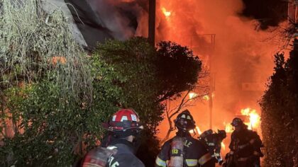 Flames destroy home, threaten neighbors in 3-alarm fire in Seattle's Leschi area