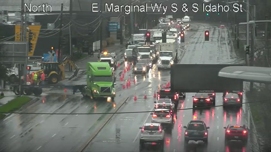 water main break seattle marginal way sr 99...