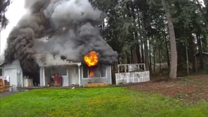 Machete-wielding man arrested after allegedly setting Thurston County home on fire