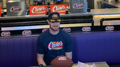 'These last couple days have been really fun': Sam Darnold shares life after the Super Bowl at Seattle's Raising Cane's