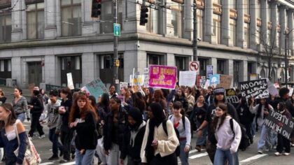 Thousands of high school students rally against ICE in downtown Seattle