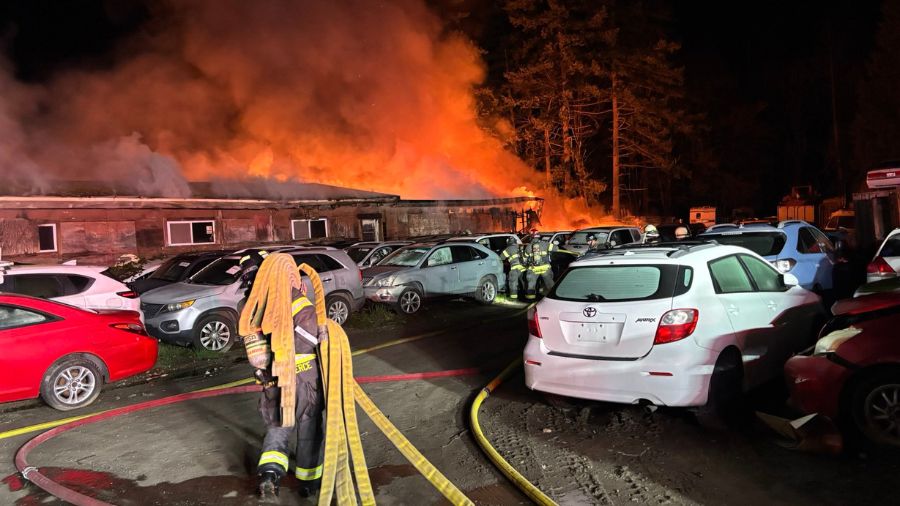 South Hill fire salvage yard...