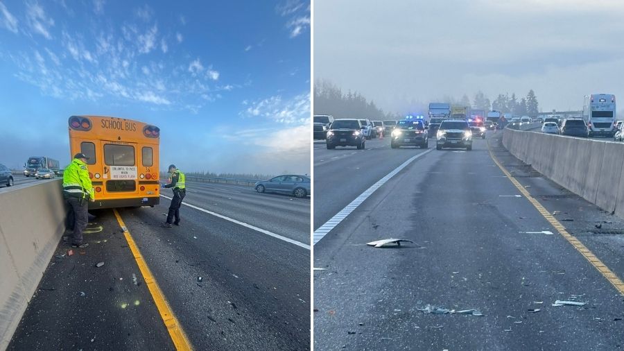 I-5 crash school bus marysville...