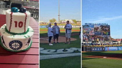 Bothell couple renews wedding vows at home plate during Mariners spring training