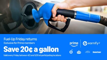 Amazon Prime members can save 20 cents a gallon on Fridays as average gas prices moves past $4