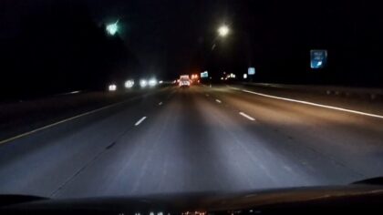 Green fireball streaks across Ridgefield sky in dashcam video