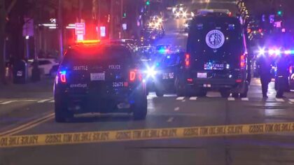 Man stabbed in neck at Rainier Beach gas station retaliates by hitting attacker with his car