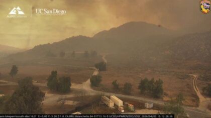 A fast-growing wildfire in windy Southern California triggers evacuations