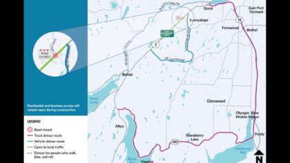 Fish passage project to cause 28-mile detour in Pierce and Kitsap Counties