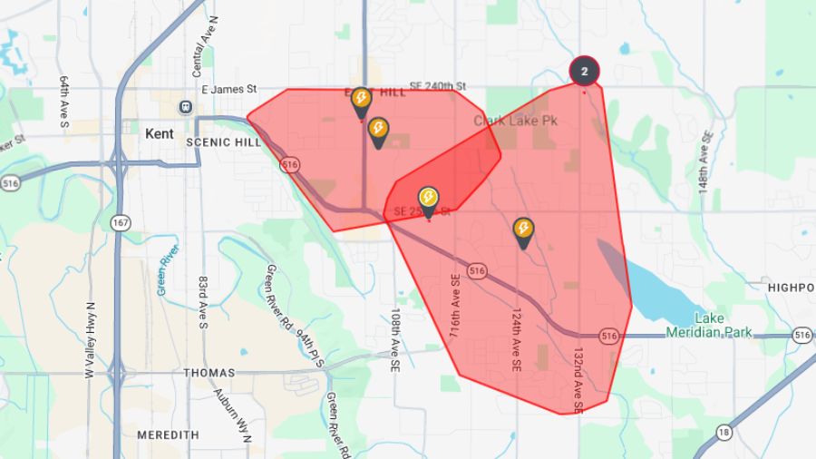 kent power outage high winds...
