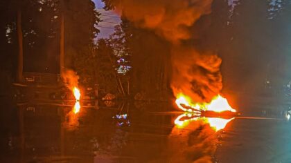 Two boats catch fire on Lake Tapps, spilling fuel and oil into water