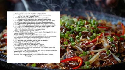 Harger: A Mongolian grill owner left 31 tips for a happy marriage on every table. I still think about them