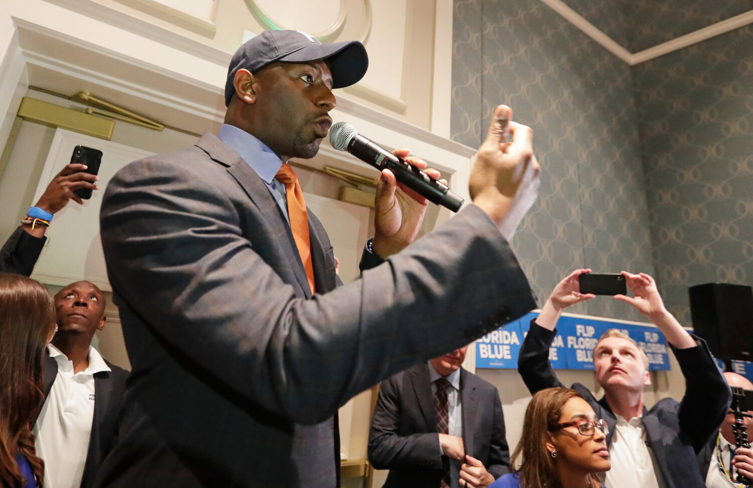 FILE - Former Florida Democratic gubernatorial nominee Andrew Gillum speaks to supporters during a ...