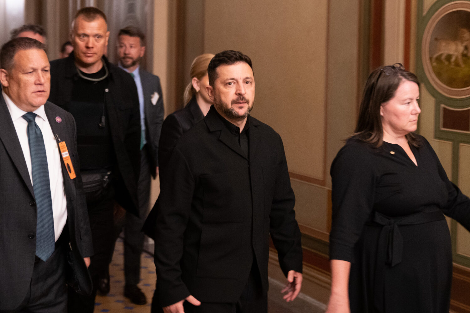 Ukraine's President Volodymyr Zelenskyy arrives at the U.S. Capitol, Tuesday, July 28, 2026, in Was...