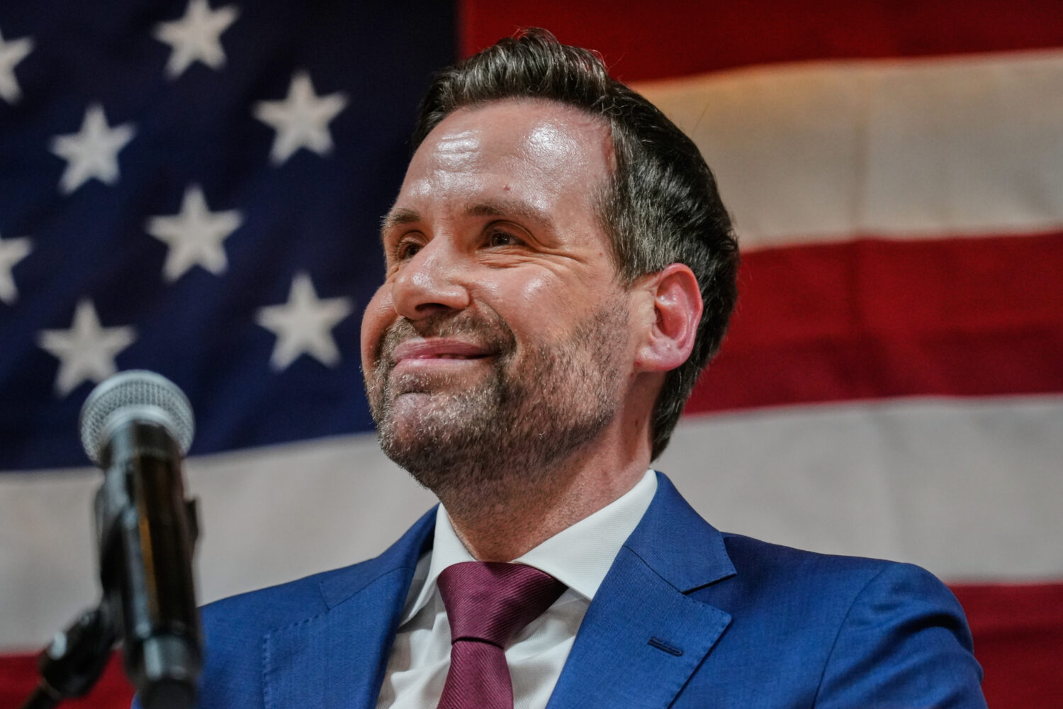 FILE - Iowa state Rep. Josh Turek speaks during a primary election night watch party after winning ...