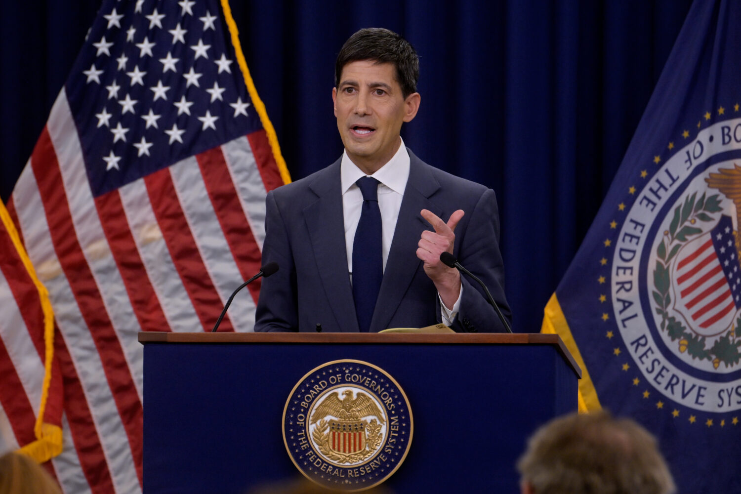 Federal Reserve Chairman Kevin Warsh speaks during a news conference following the Federal Open Mar...