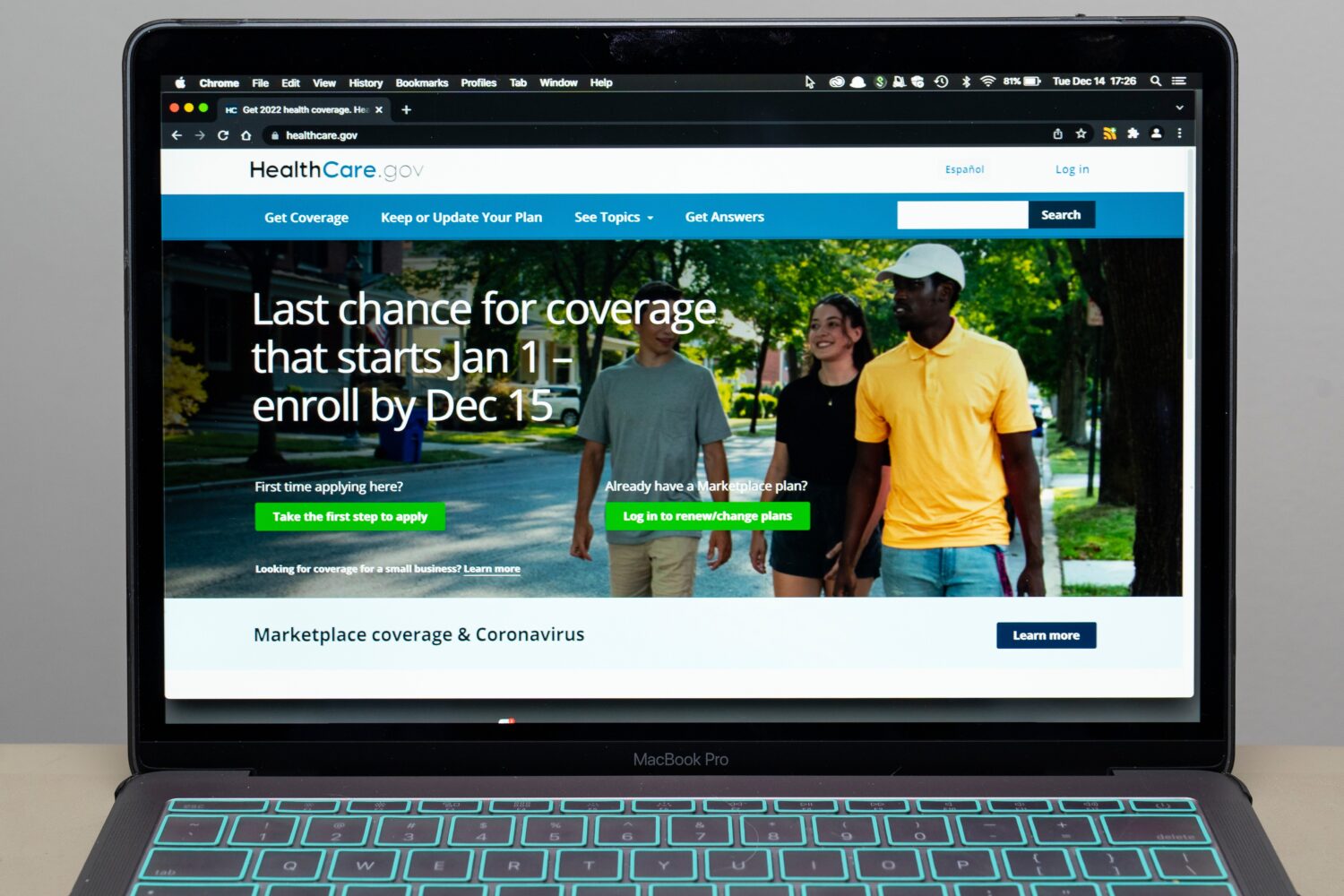 FILE - The healthcare.gov website is seen on Dec. 14, 2021, in Fort Washington, Md. (AP Photo/Alex ...