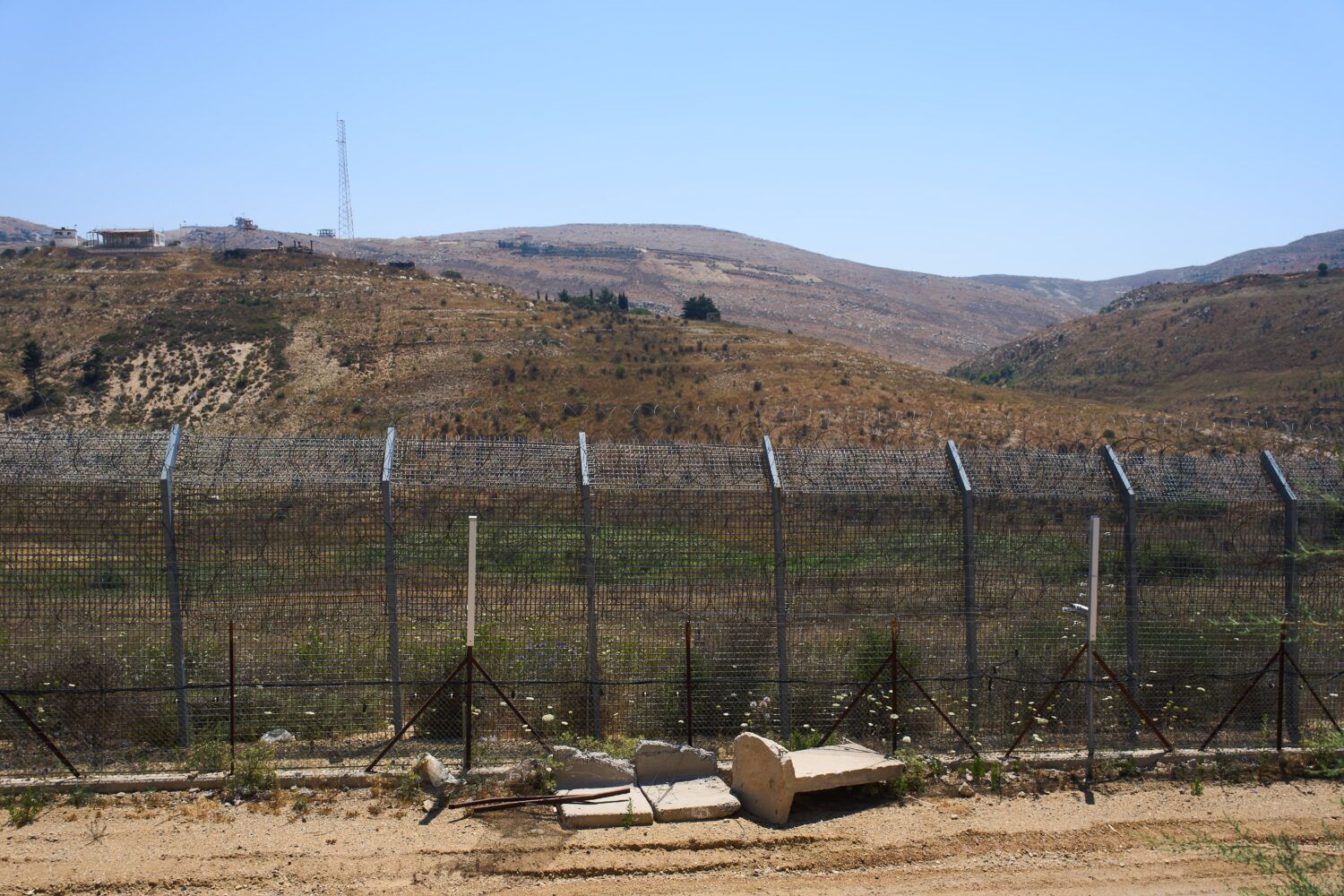 The border between Syria and the Israeli-controlled Golan Heights town of Majdal Shams is seen Tues...