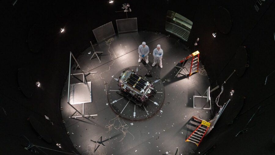 This photo provided by NASA shows Kieran Wilson, LINK’s principal investigator, and Hunter Robert...