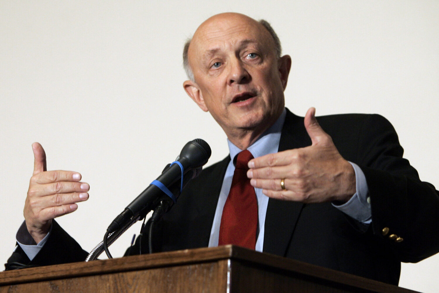 FILE - Former CIA Director R. James Woolsey speaks during a luncheon at the Oklahoma Governor's Con...