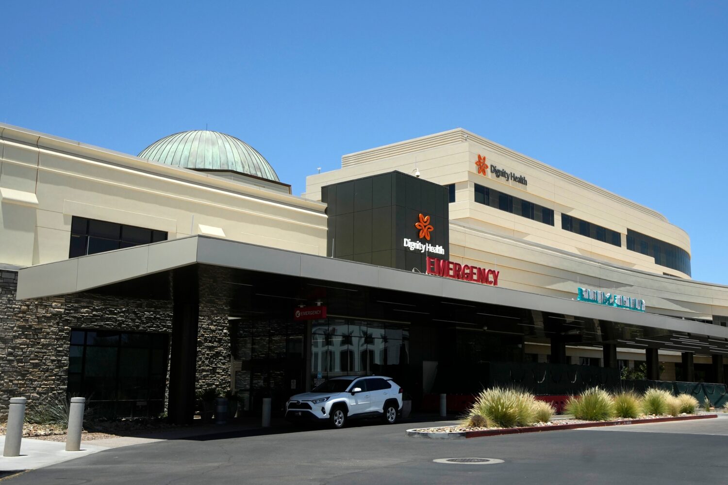 Mercy Gilbert Medical Center, shown here, where an 18-month-old toddler discovered in a backyard po...