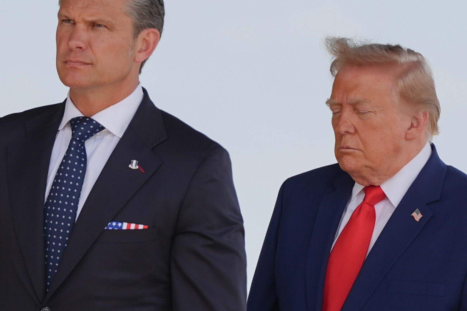 Defense Secretary Pete Hegseth and President Donald Trump attend the dignified transfer of four U.S...