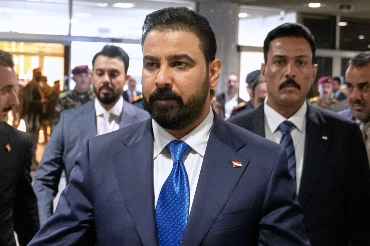 FILE - Iraq's Prime Minister-designate Ali al-Zaidi arrives at the Iraqi parliament to attend the v...