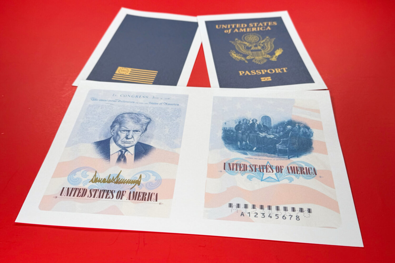 FILE - A sample of a limited release of a commemorative U.S. passport that celebrates America's 250...