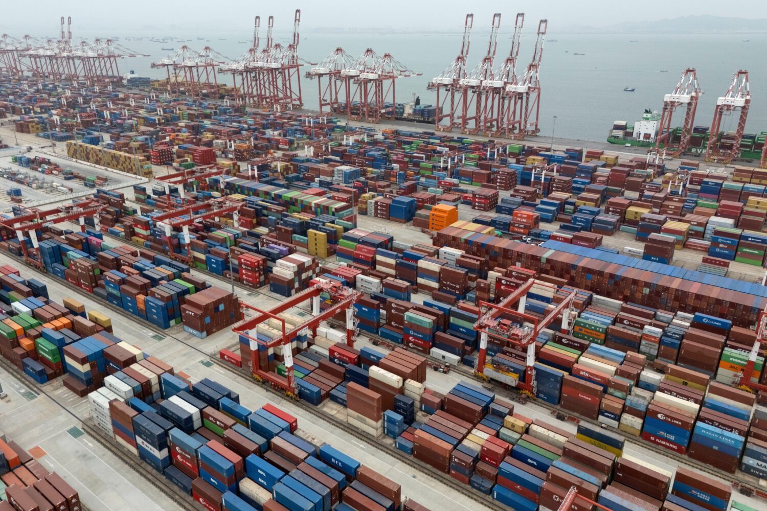 FILE - Shipping containers are seen ready for transport at the Guangzhou Port in the Nansha distric...