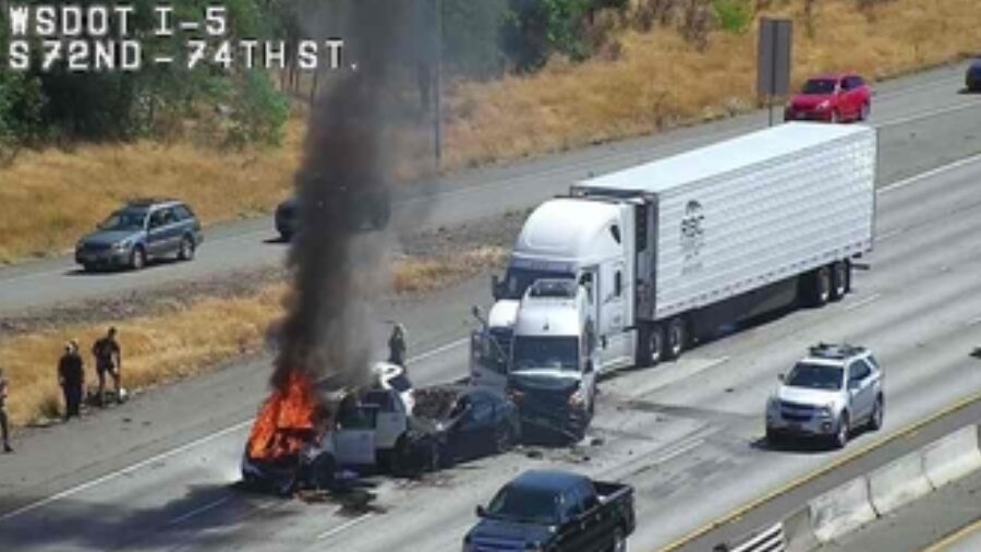 car fire...