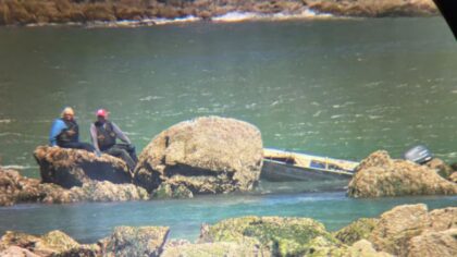 Coast Guard rescues 2 people stranded on rocks in the Coquille River in Oregon