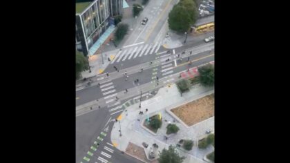 Inspired by Minneapolis, dozens of e-scooter and e-bike riders take over downtown Seattle streets